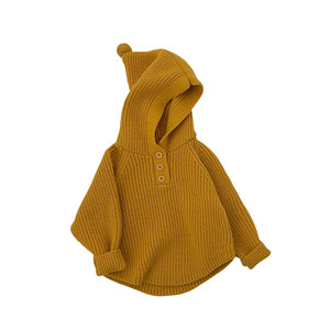 
Girls' winter Korean style thickened warm hooded sweater for boys, fashionable and versatile sweaters, baby casual tops