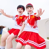 Форма для школьников, летняя детская красная летняя одежда, цветной спортивный костюм для детского сада, короткий рукав