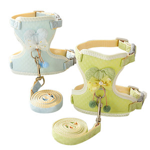 Cat traction rope vest type cat bag strap anti-breaking and going out special cat walking artifact clothes chest and back I-shaped
