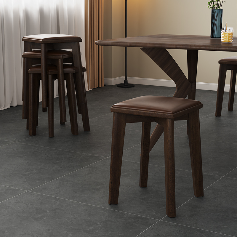 实木凳子家用可叠放方凳简约现代餐桌椅子餐凳客厅木板凳木头高凳