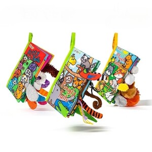 Jollybaby Tail Cloth Book Baby can't tear it apart but can chew it 0-6 months baby toy hand-tearable quiet book