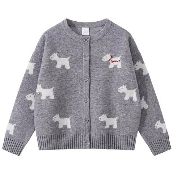 
Ueki children's sweater 2026 spring new style girls dog versatile knitted cardigan boys sweater children's clothing