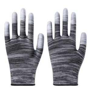 Thin PU Polly Platty Palm Labor Insurance Gloves Plug -of -Aid -resistant Anti -Smooth -proof, Anti -Static Dust Nylon yarn with glue