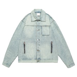 
GOGOSOON denim jacket for men 430g new spring and autumn loose retro jacket couple American college trend