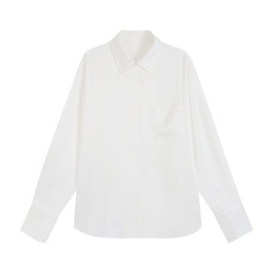 
NEVA HU high-end satin long-sleeved shirt for women's new loose temperament shirt design niche top