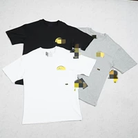 D Series Short -sleeed Three -Color Pocket Half -smile Face