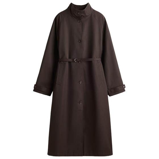 
HM Women's Windbreaker 2025 Autumn New French Style Casual Jacket Woven Belted Coat 1311900