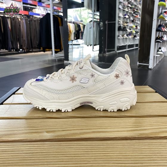 正品Skechers斯凯奇拼接撞色厚底舒适耐磨女低帮运动休闲鞋896188