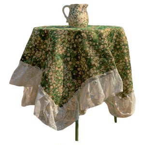 
French pastoral green romantic dining tablecloth oil painting high-end ins style rectangular coffee table fabric decoration cover cloth