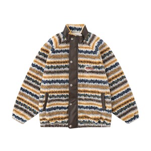 Goku available American retro gradient lambs, standing cotton coat, cotton coat, men's winter loose couple versatile warm jacket