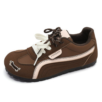 Renben brown virtue training shoes women's inner height increasing plus velvet cotton shoes