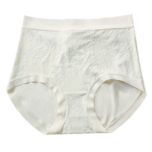 Huanli Queen New Chinese Style Embroidered High Waist Mulberry Silk Bottom Crotch Full Cover Hip Triangle Women's Seamless Underwear for Women