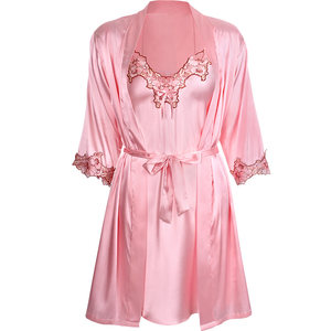 Pajamas for women sexy 2026 new suspenders spring and autumn nightgown thin ice silk nightgown two-piece set home clothes