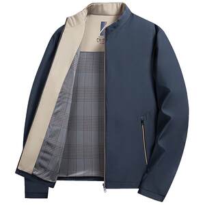 
Luo Meng middle-aged and elderly business short stand-collar jacket men's spring new administrative cadre lapel jacket dad wear