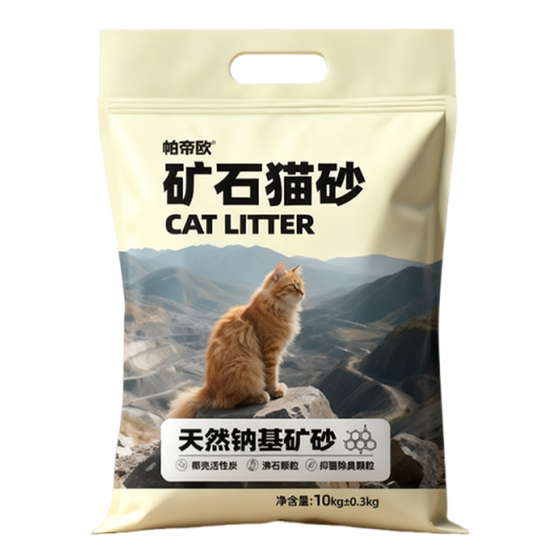 
Cat litter ore natural sodium-based ore free shipping 20g*0.5kg deodorizing dust-free activated carbon bentonite cat litter to remove urine odor