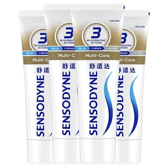 Comfortable anti -sensitive toothpaste multi -effect care 100g*4 sets of sets of sets of cleaning oral alleviated tooth sensitive and anti -moth