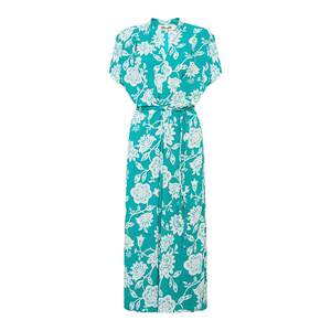 
DVF turquoise star pattern floral print high waist A-line skirt slit design wrap dress DW2T011