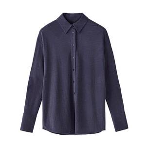 
Spanish shirt women's 2026 spring and autumn temperament elegant drape cotton gray shirt French loose top