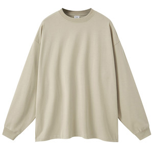 425g heavy solid color long -sleeved T -shirt men's tide brand high street versatile bottom shirt OVERSIZE loose inside coat