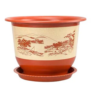 
Flower pot extra large thickened plastic resin flower pot special clearance imitation ceramic flower pot with tray special pot for planting trees