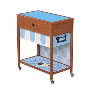 
[Cat Cafeteria] Cabinet with storage rack on cat litter box pet supplies dog food canned balcony solid wood multi-layer storage rack