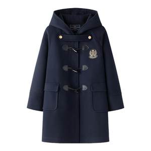 
Tokyo Sui Shi Ji JK Coat Warm Autumn and Winter Woolen Coat Hooded Hooded Cotton Coat Mid-length Blue Color