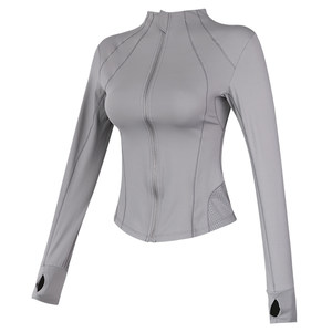 
Fitness girl stand-up collar yoga jacket slim fit Pilates training long-sleeved quick-drying sports top autumn and winter