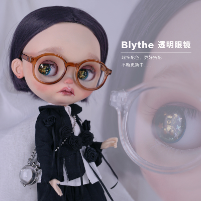 taobao agent BLYTHE Little cloth macaron -colored retro literary camera accessories colorful frame baby use transparent box glasses