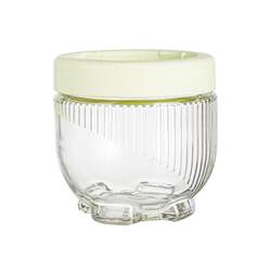Household glass storage jar with lid