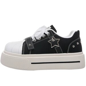 
Lulu Egg Giant Good-looking Black Canvas Shoes Women's 2026 New Thick-soled White Shoes Star Sneakers Women's Summer Thin Style