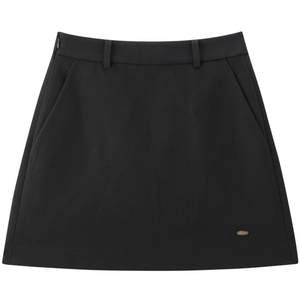 
Peacebird black brushed skirt 2025 new quality A-line skirt high-end commuter fashion skirt for women