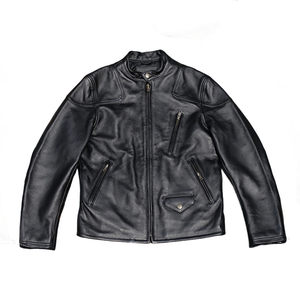 American classic header cowhide leather leather leather coat male poison-liquid liquid with the same collar slimmer of slim locomotive leather jacket men
