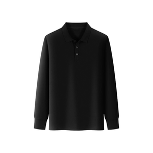 YUXIAN Yuxian Sang Silk Long Sleeve POLO Shirt T-shirt Base lapel Solid Color Slim Winter and Autumn Light Mature Men
