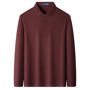 
[Double-sided Mercerized Wool] Montagut Men's Polo Shirt Long Sleeve 26 Spring Lapel Business Middle-aged T-Shirt Skin Friendly J