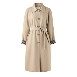 
Qiushui Yiren Classic Lapel Windbreaker Jacket Women's 2025 Autumn and Winter New Temperament Plaid Cuffs Spliced ​​Jacket