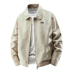 
JEEP Jeep pure cotton jacket men's spring new style loose middle-aged and elderly dad wash lapel casual sports jacket