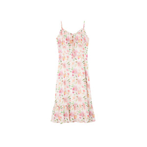 
Evely outlets store dopamine pink floral vacation style ruffle sling dress summer long skirt women