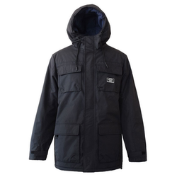 European Outdoor Waterproof Plus Velvet Quilted Jacket Men's Mid-length Windproof Warm Hooded Parka Jacket