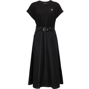 
ONLY2026 spring new fashion skirt T-shirt denim skirt stitching fake two-piece A-line umbrella skirt long skirt dress