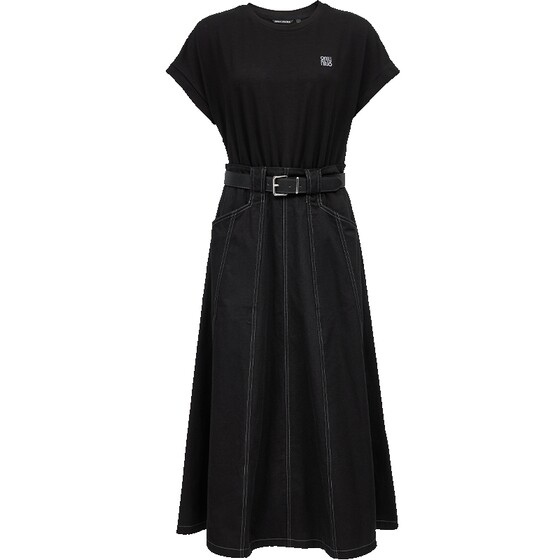 
ONLY2026 spring new fashion skirt T-shirt denim skirt stitching fake two-piece A-line umbrella skirt long skirt dress