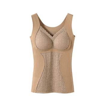 
Women's 2025 new autumn, chest pad plus velvet thickened inner wear integrated fixed cup underwear winter