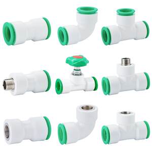 
Top construction water pipe quick connector hot melt-free quick connector 4 minutes 20 quick plug pe ball valve PVC tee ppr pipe accessories