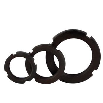 gb810 four slot locking stop fluffy round nut black