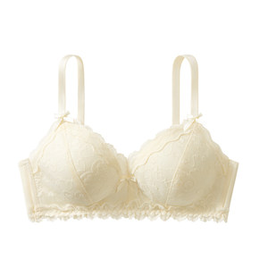
French lace underwear for women with small breasts, push-up cup, super soft, comfortable, anti-sagging, girly bra, no rims set