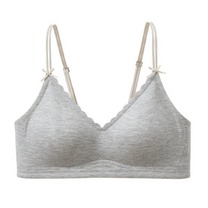 Six Rabbits Wireless Underwear Women's Small Breast Push Up Bra Side Breast Collecting Jelly Strip Soft Support Seamless Bra