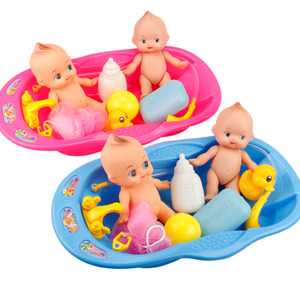 Baby Bathing Doll Blocks Doll Play Water Toy Combination Xiaoxuka Children Simulatory Family Toy Girl