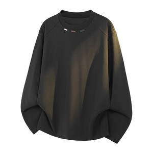 
Fat Brother American long-sleeved T-shirt men's spring high-end steel label loose large size round neck casual inner top trendy