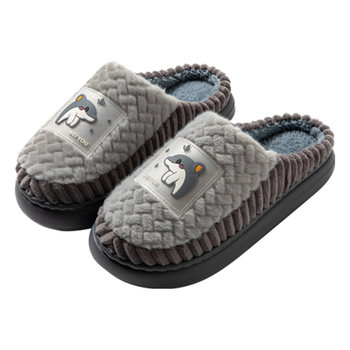 Men's large size cotton slippers with EVA soles, non-slip and wear-resistant for home use