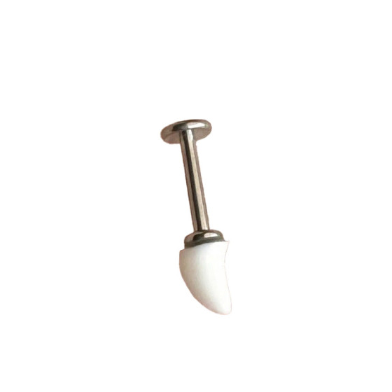 
Shinma Zootopia [Gary Fangs] Titanium Alloy Flat White Tiger Tooth Nails Rivets Cute Lip Nails