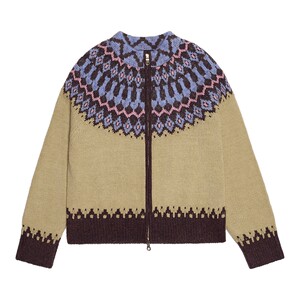 
Desigual [Blogger's Same Style] Fair Isle Stand Collar Women's Knitted Jacket Cardigan Sweater